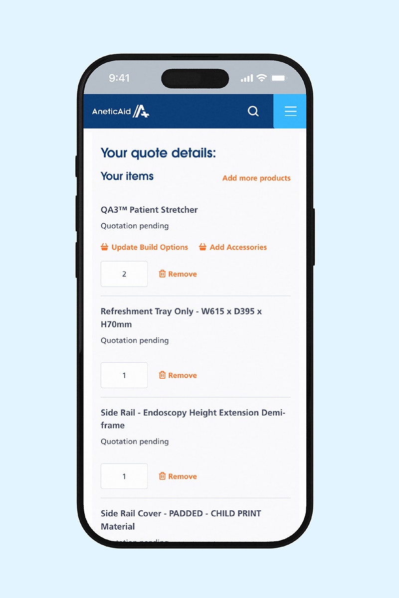 Mockup of AneticAid Mobile quote page