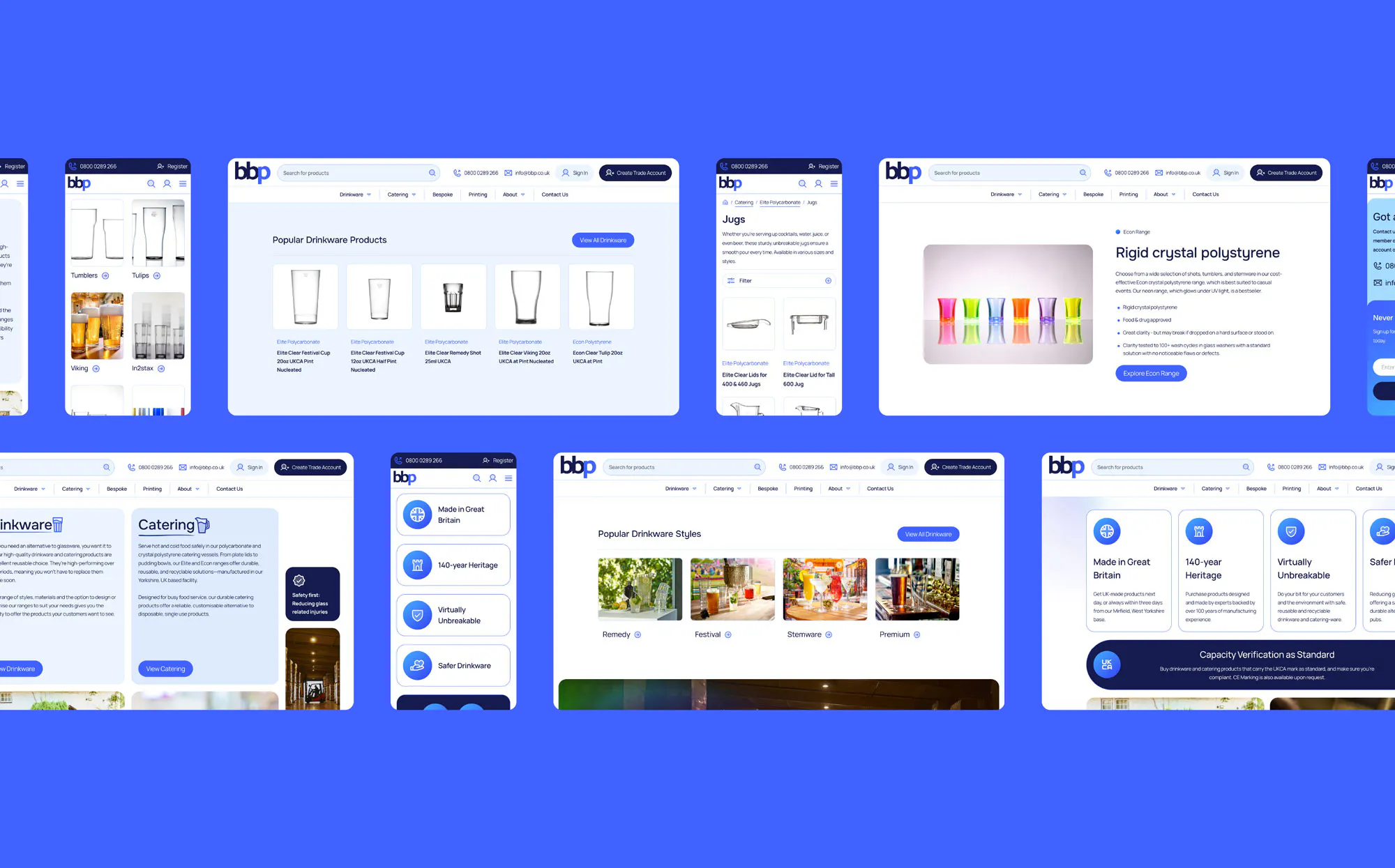 Image of multiple BBP website screens.