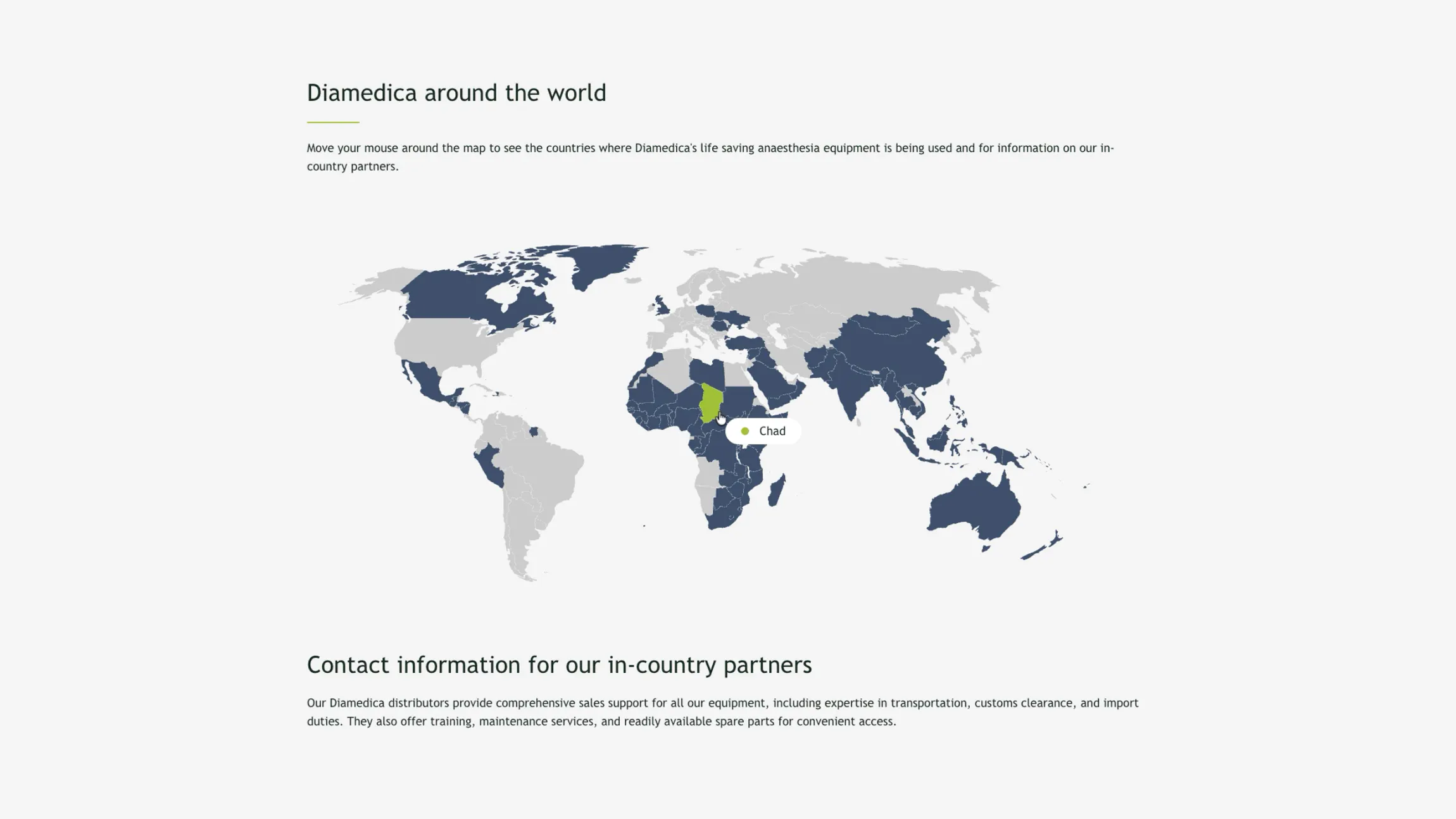 Image of the Diamedica interactive map.