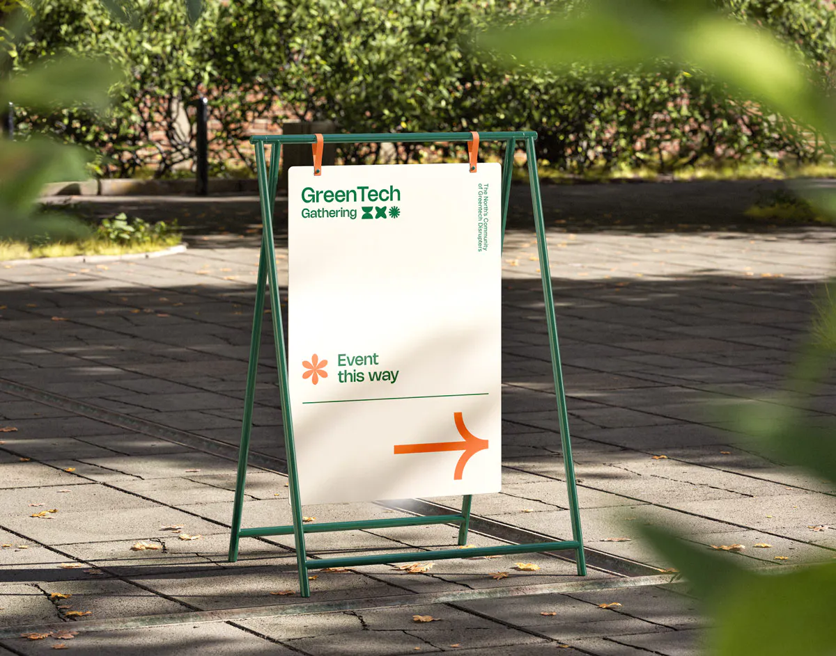 Image of the GreenTech Gathering event wayfinding.