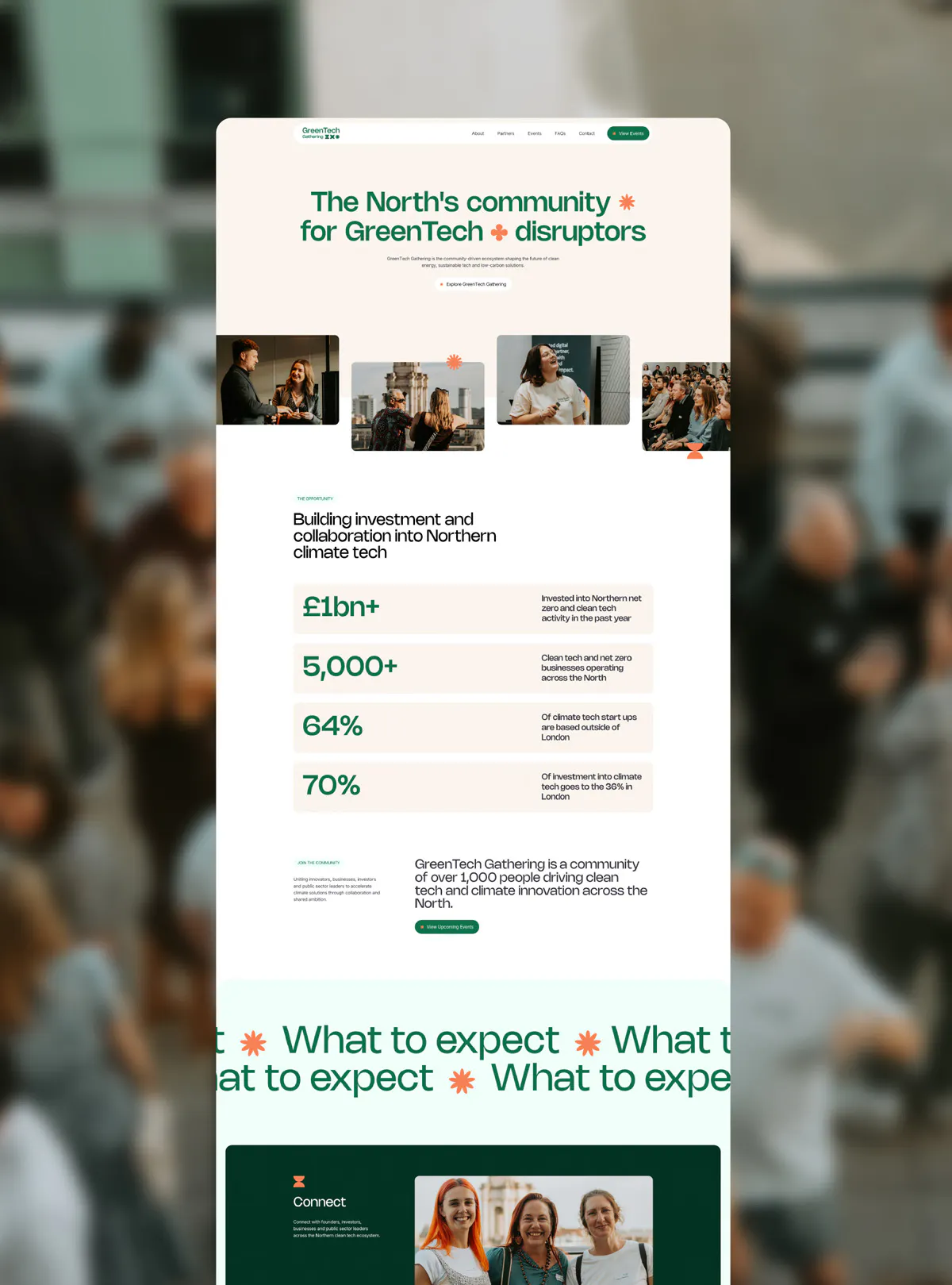 Image of GreenTech Gathering website homepage.