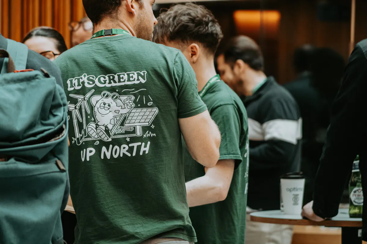 Photograph of GreenTech Gathering t-shirt.