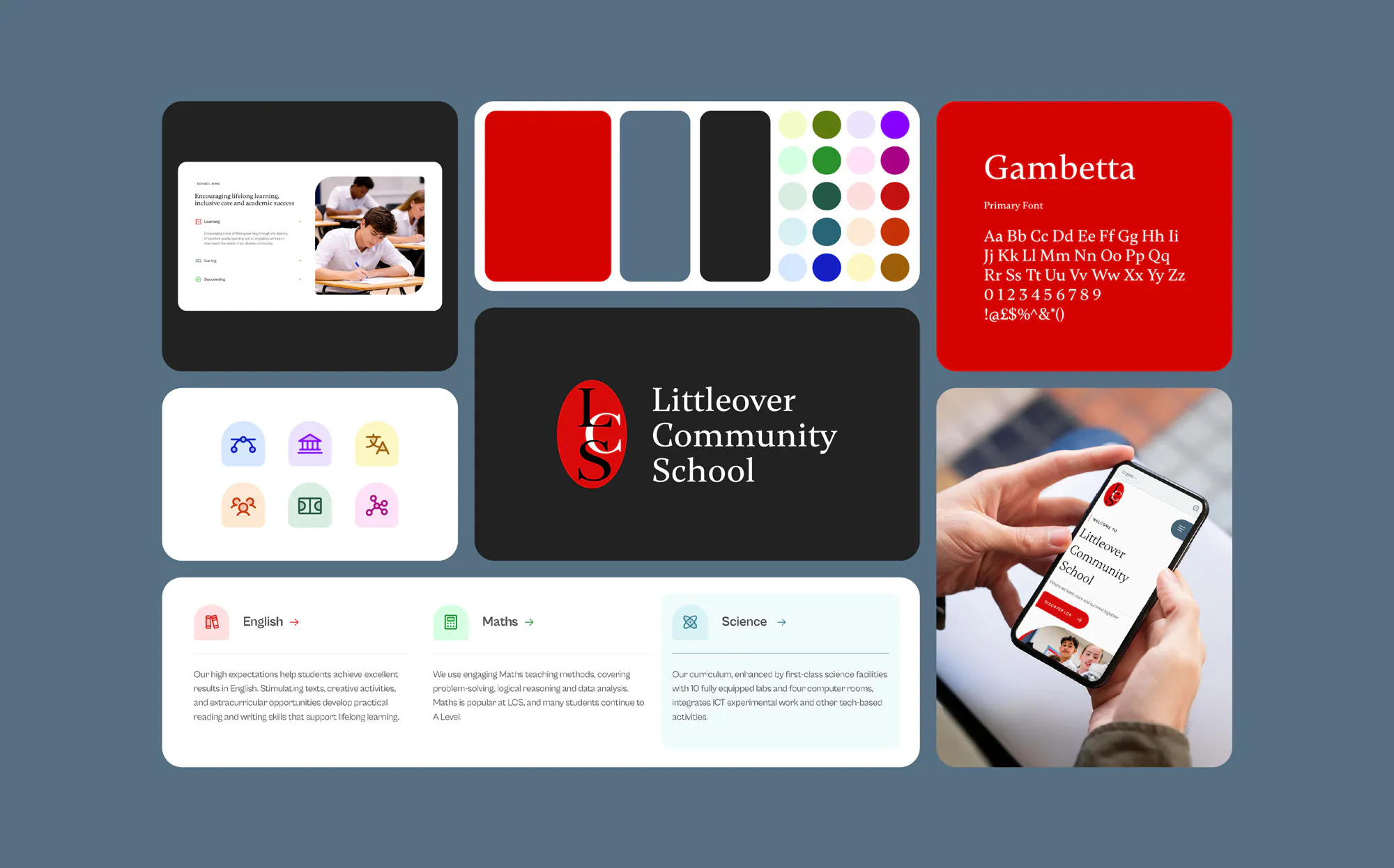 Grid layout image of the Littleover brand elements.