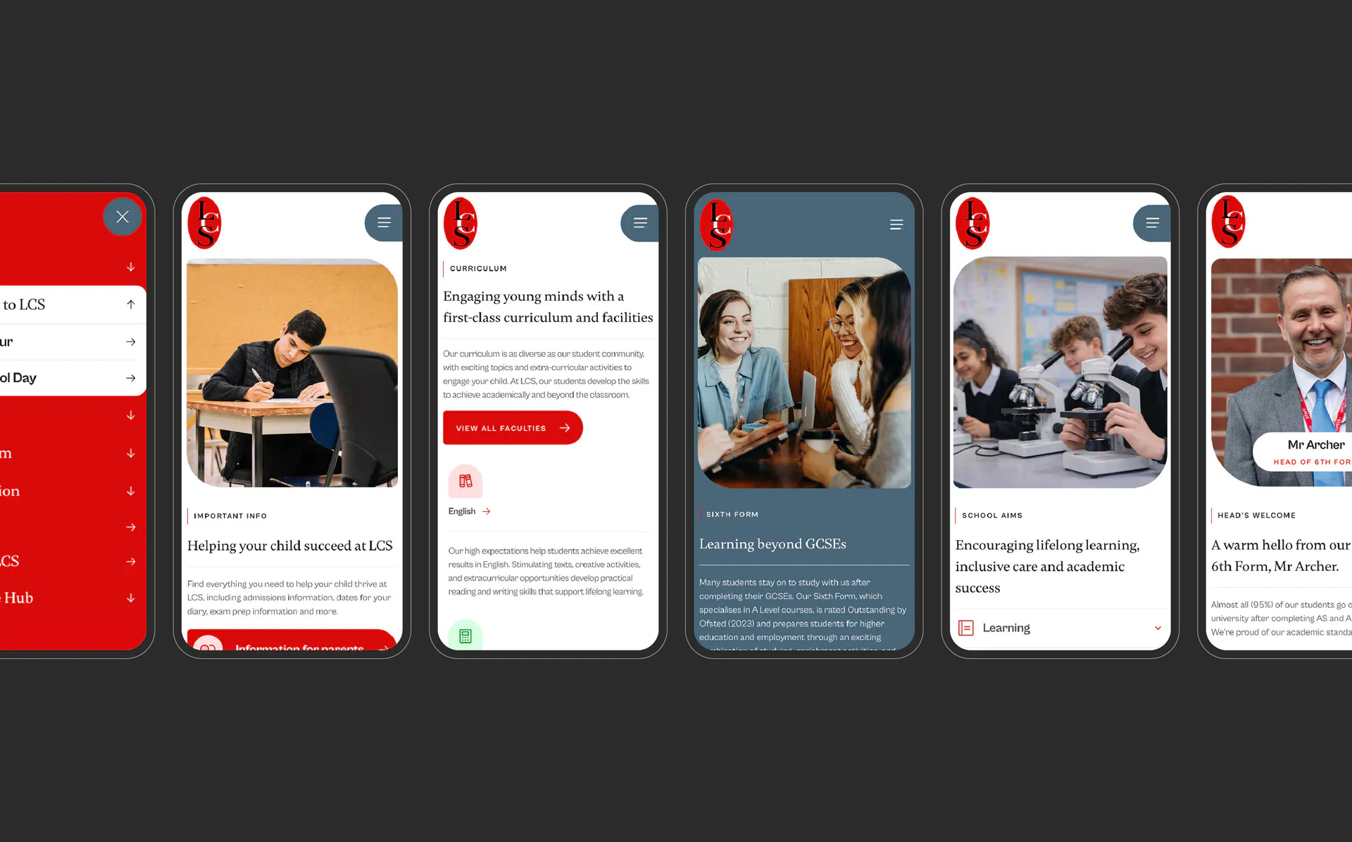 Image of multiple Littleover website mobile screens.