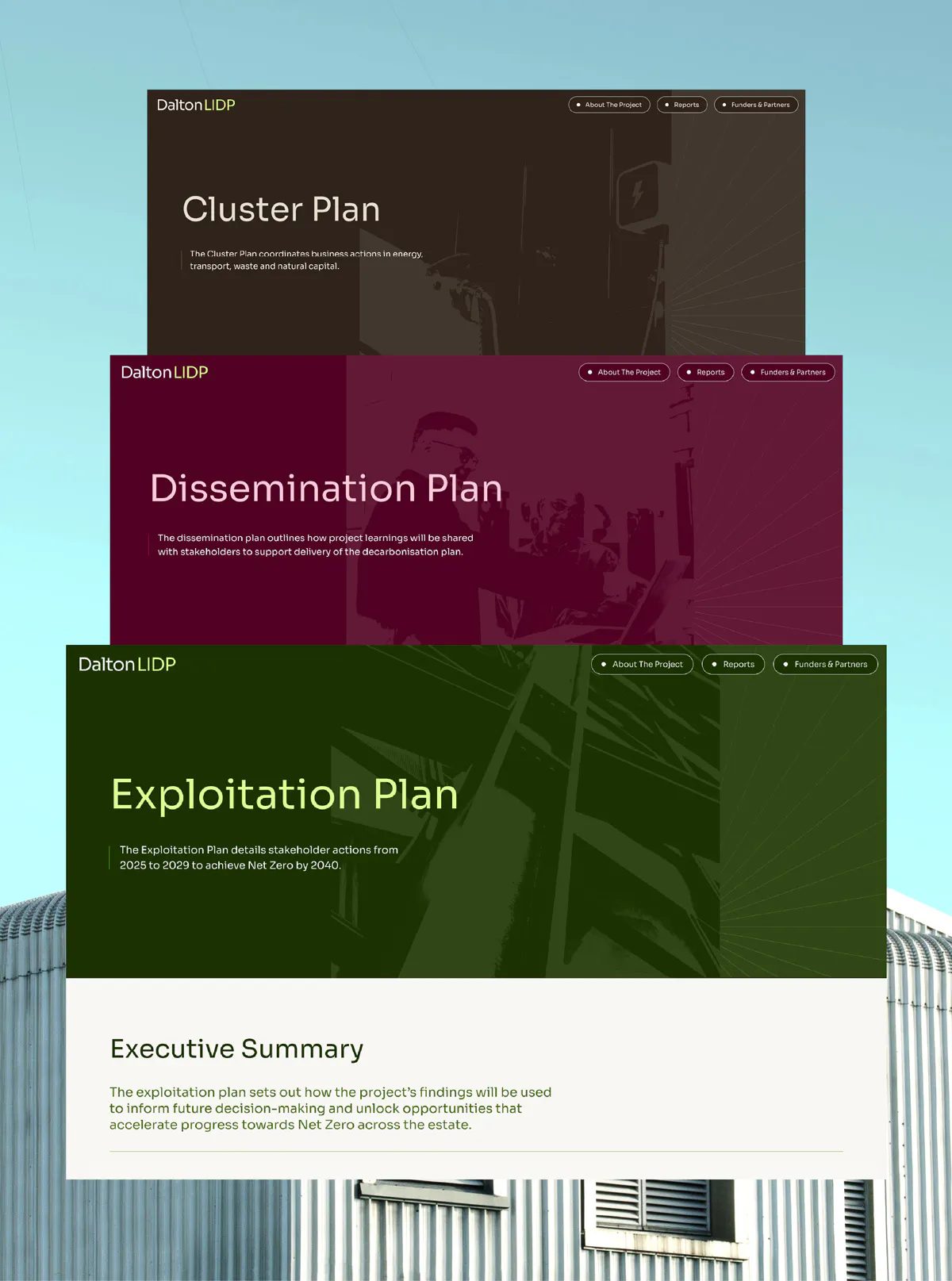 Image of multiple Dalton LIDP website headers.