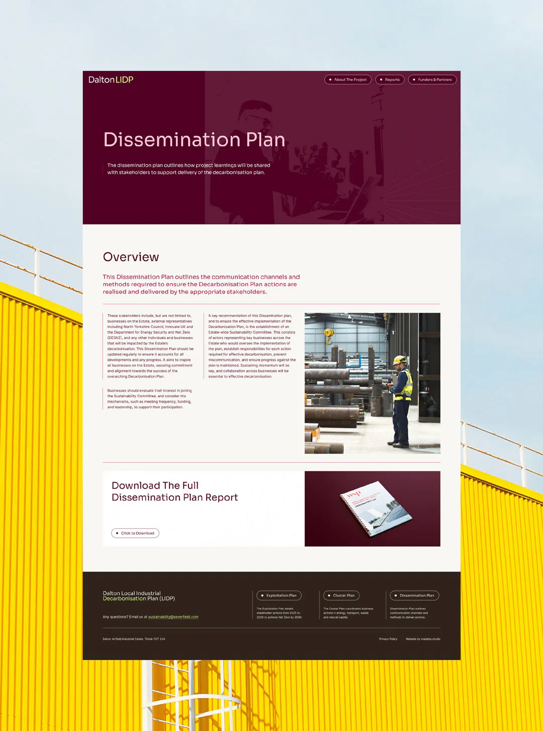 Image of the Dalton LIDP dissemination plan website page.