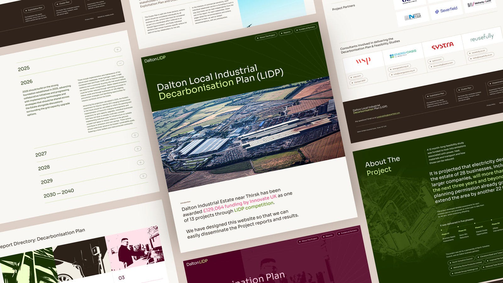 Image of multiple Dalton LIDP website screens.