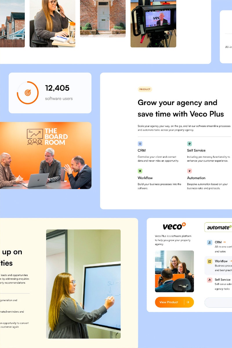 Veco website component mockups