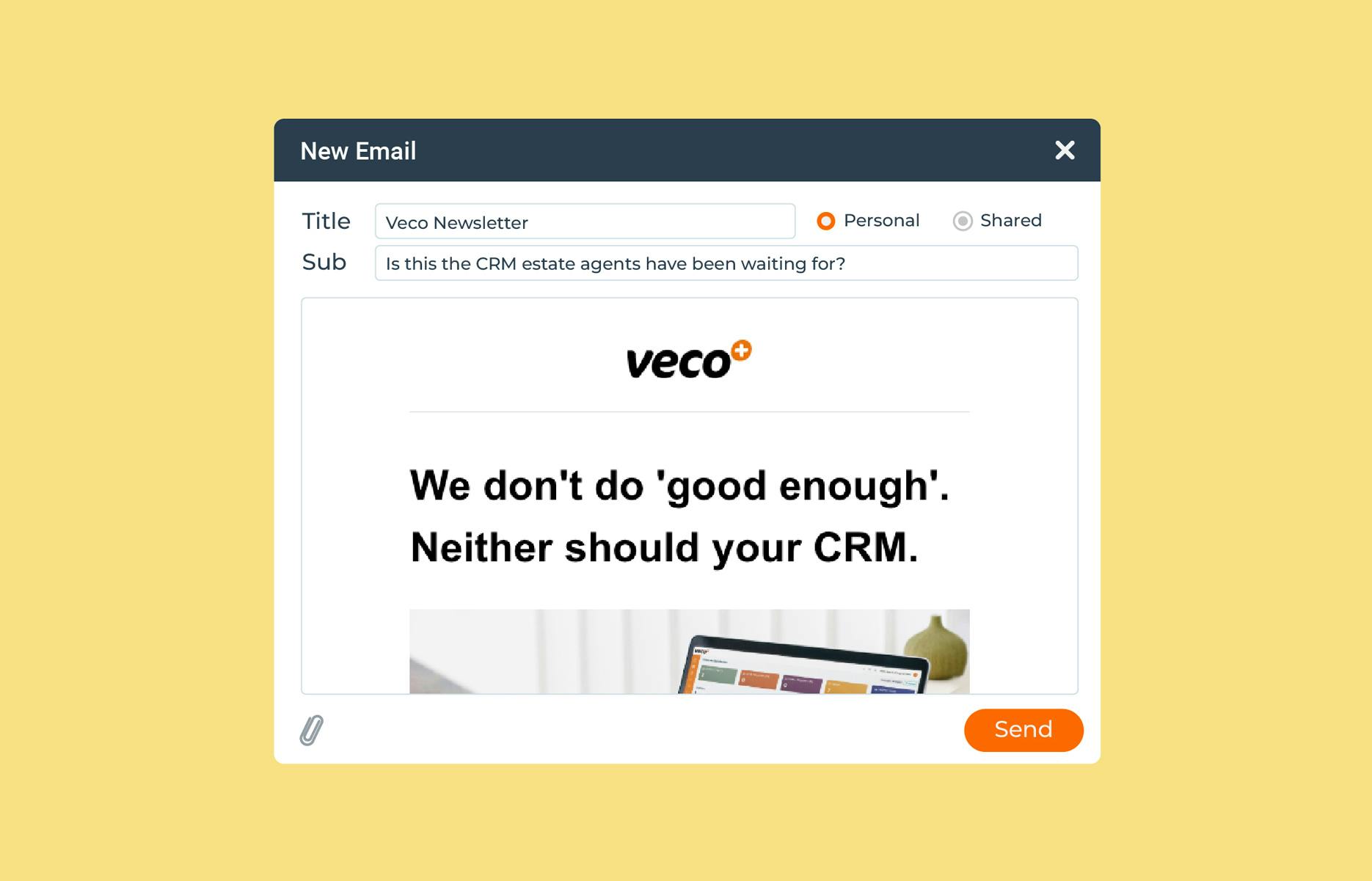 An image of the Veco Plus newsletter in an email container.