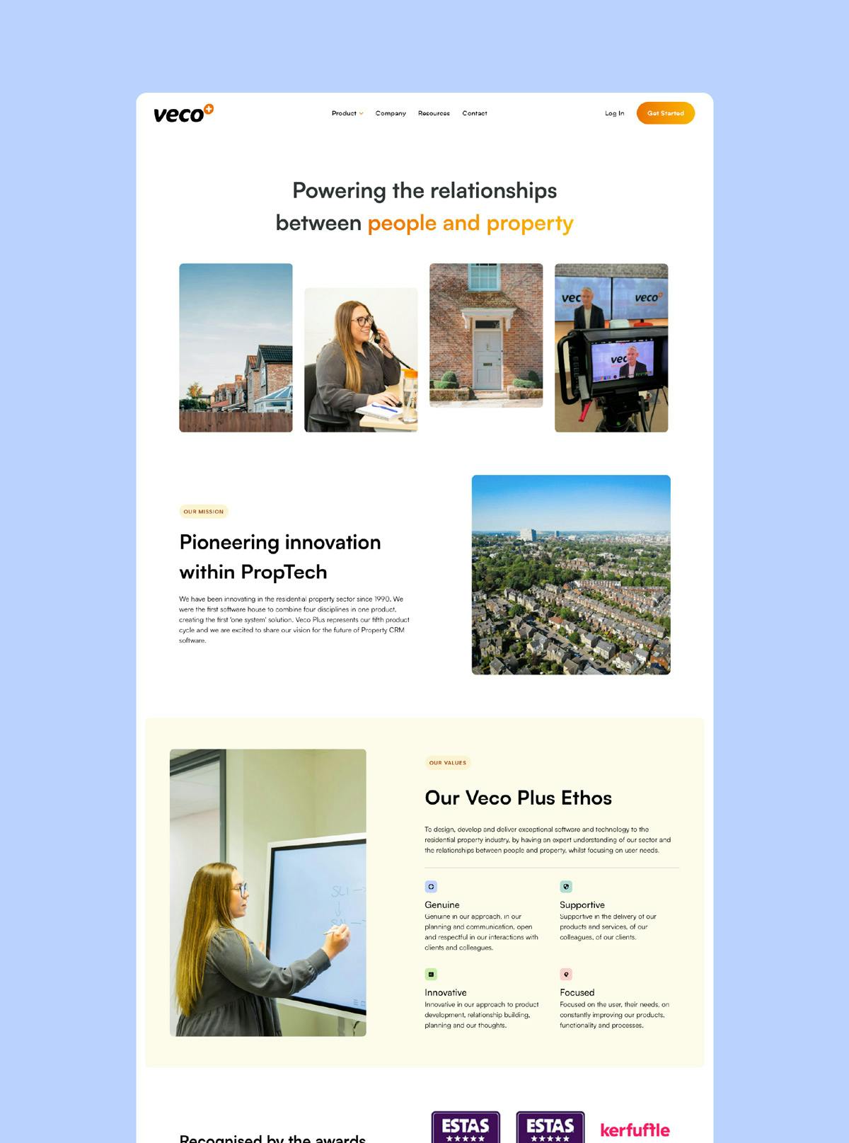 An image of the Veco Plus about page.