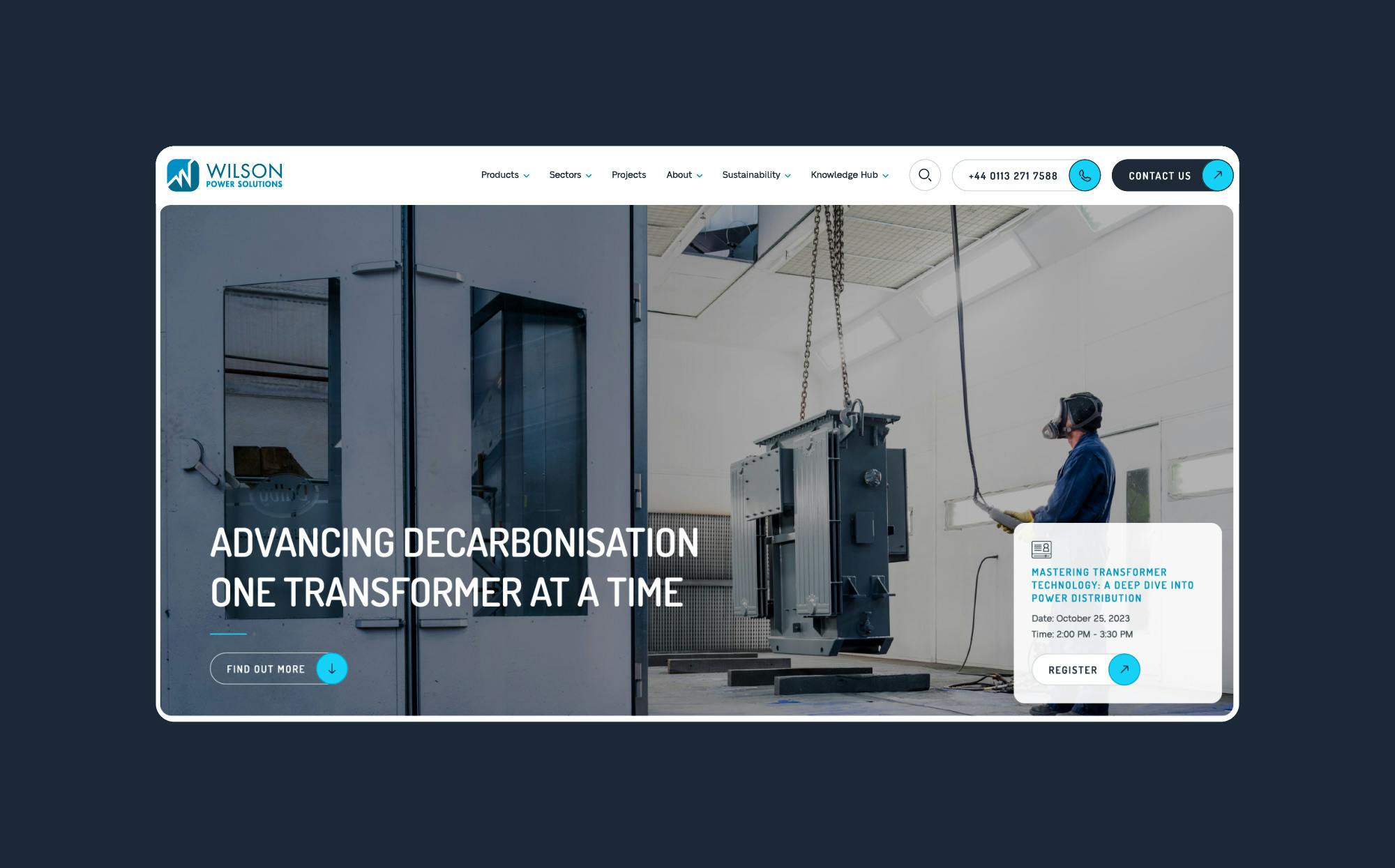 Image of Wilson Power Solutions homepage.