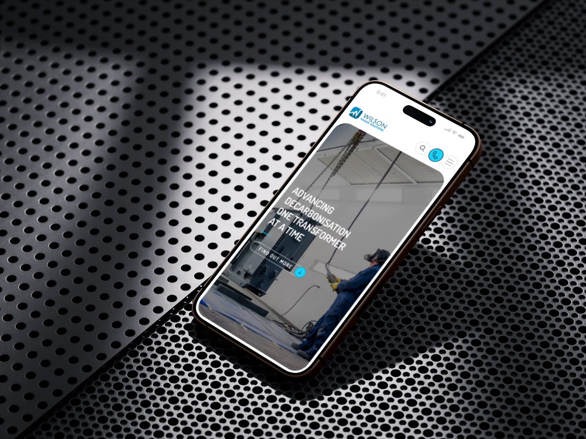 Mockup of Wilson Power Solutions mobile.