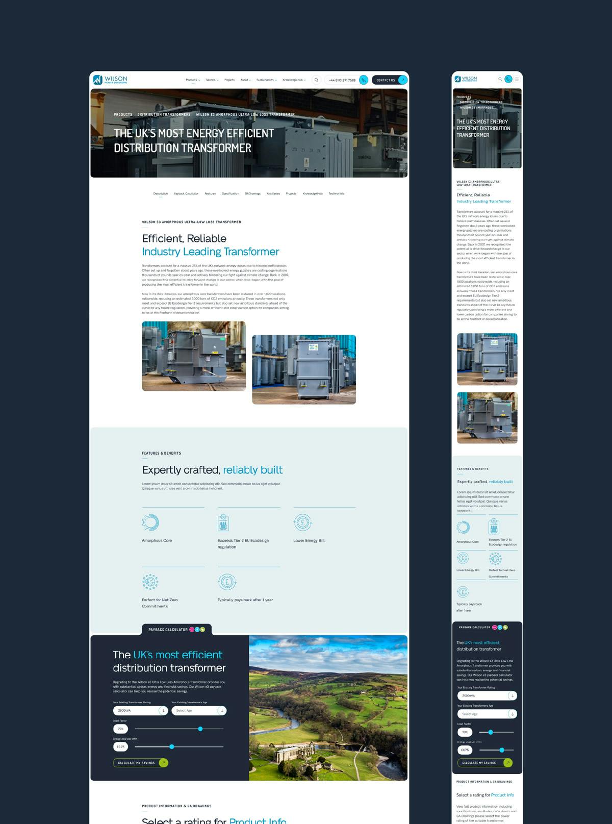 Image of Wilson Power Solutions products page.