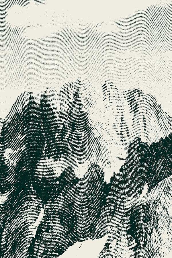 Dithered image of mountains